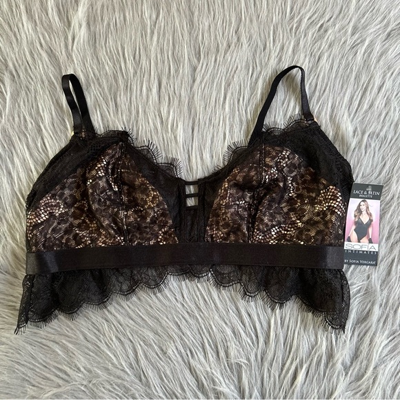 Sofia Intimates By Sofia Vergara Lace & Satin Bralette Womens Size Medium Bra - Picture 1 of 6